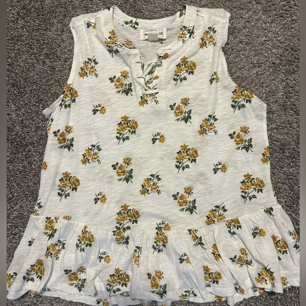 Floral Ruffle Top